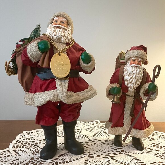 Two VINTAGE "POSSIBLE DREAMS" Clothtique Santas, Collectible Santas - Picture 1 of 14